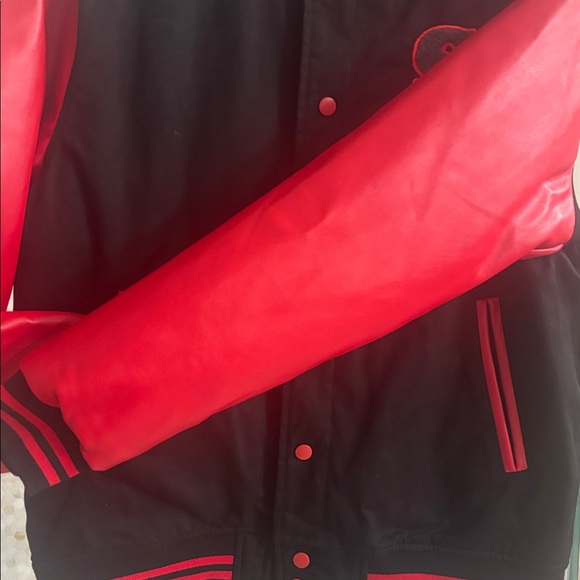 Stranger Things Hawkins Demogorgons Red Black Varsity Jacket BlackMilk Unisex S - Picture 8 of 12